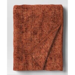 Marled Boucle Throw Blanket Orange Fall Halloween - Threshold 60" X 50" NEW
